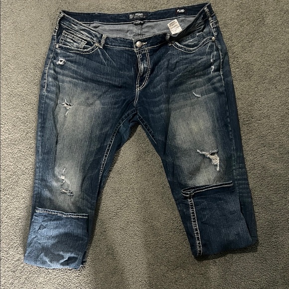 Silver Jeans Women's Boyfriend Jeans - Dark Blue - Picture 1 of 2